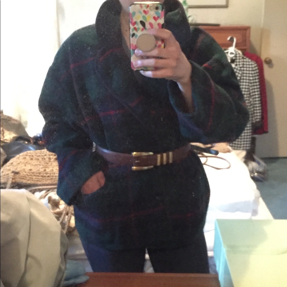 Vintage plaid oversized coat